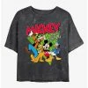 Promo ⭐ Disney Mickey Mouse Funky Bunch Mineral Wash Crop 👧 Girls T-Shirt ❤️