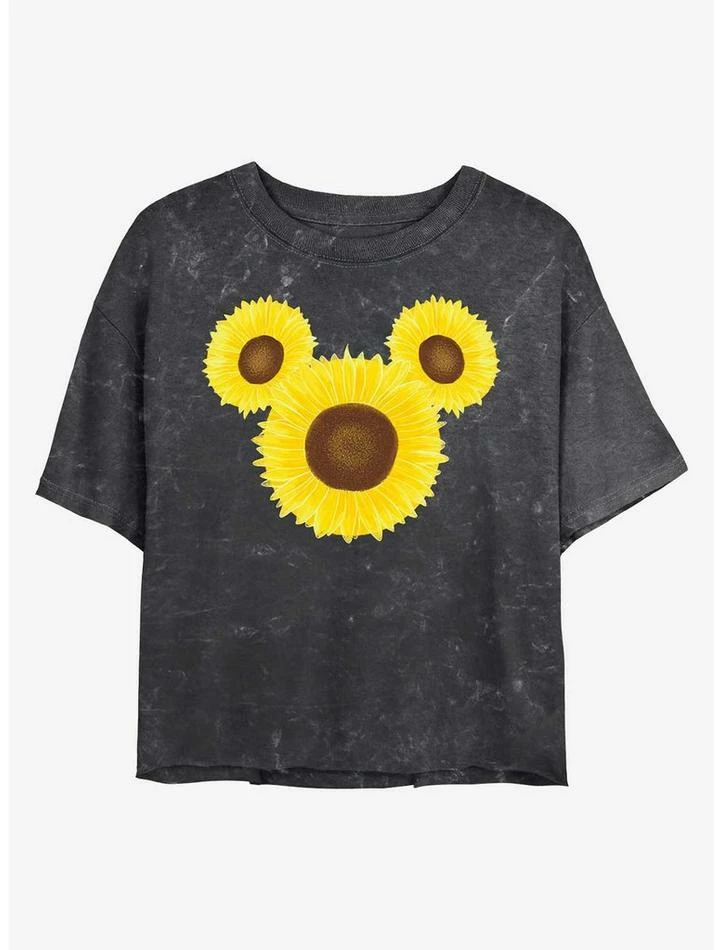 Flash Sale π Disney Mickey Mouse Mickey Sunflower Mineral Wash Crop π§ Girls T-Shirt π