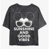 Budget 😉 Disney Mickey Mouse Sunshine and Good Vibes Mineral Wash Crop 👧 Girls T-Shirt ⭐