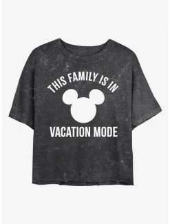Coupon 🔥 Disney Mickey Mouse Vacation Mode Mineral Wash Crop 👧 Girls T-Shirt 😍