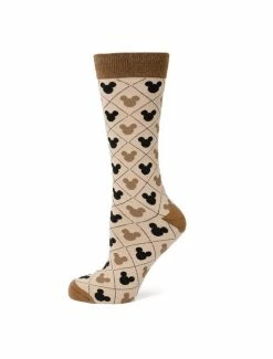 Hot Sale 🧨 Disney Mickey Mouse Silhouette Diamond Tan 🧦 Socks 😍
