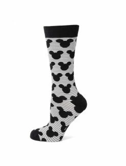 Best Sale 🎁 Disney Mickey Mouse Silhouette Stripe 🧦 Socks 😉