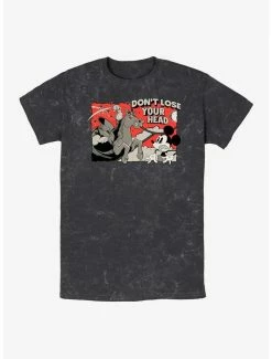 New ✨ Disney Mickey Mouse Don't Lose Your Head Mineral Wash T-Shirt 🌟