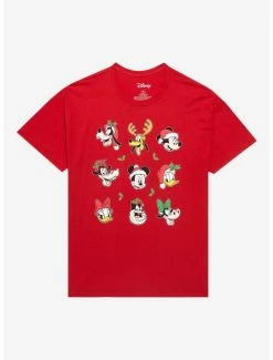 Flash Sale ⌛ Disney Mickey Mouse And Friends Holiday Grid Boyfriend Fit 👧 Girls T-Shirt 🔔