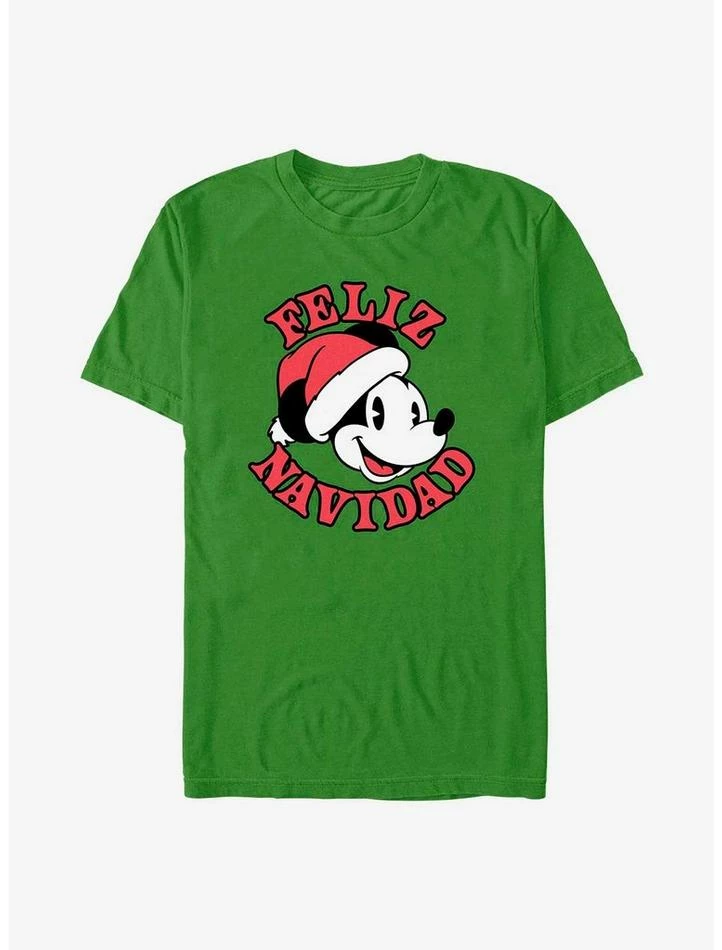 Budget ๐คฉ Disney Mickey Mouse Feliz Navidad Merry โ Christmas in Spanish T-Shirt ๐