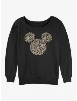 Top 10 ✨ Disney Mickey Mouse Animal Print Ears 👧 Girls Slouchy Sweatshirt 🤩