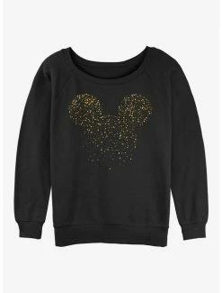 Flash Sale 😀 Disney Mickey Mouse Confetti Fill Ears 👧 Girls Slouchy Sweatshirt 👏