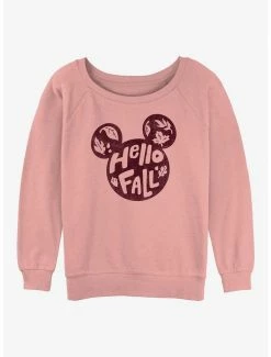 Coupon 👍 Disney Mickey Mouse Hello Fall 👧 Girls Slouchy Sweatshirt 😍