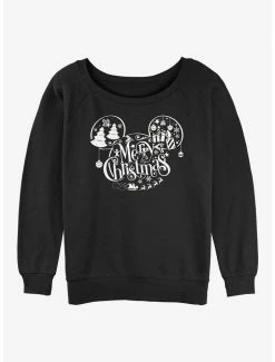 Cheap 💯 Disney Mickey Mouse Holiday Ears 👧 Girls Slouchy Sweatshirt ⭐