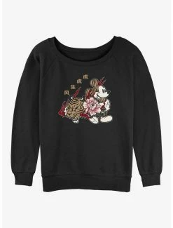Discount 😍 Disney Mickey Mouse New Year Mickey 👧 Girls Slouchy Sweatshirt 🎁