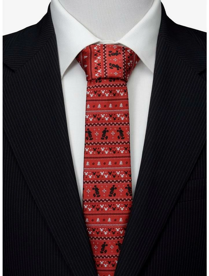 New β€οΈ Disney Mickey Mouse Fair Isle Red Men's Tie π - Image 2