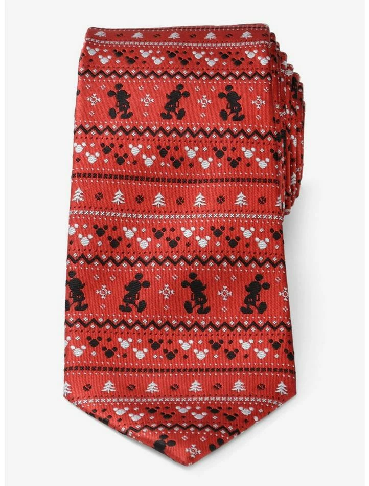 New β€οΈ Disney Mickey Mouse Fair Isle Red Men's Tie π - Image 3