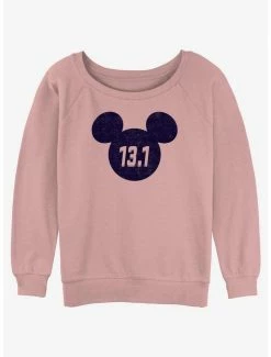 Best Pirce 👍 Disney Mickey Mouse Half Marathon 13.1 Ears 👧 Girls Slouchy Sweatshirt 😉