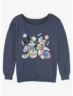 Best reviews of ❤️ Disney Mickey Mouse 80's Couple 👧 Girls Slouchy Sweatshirt ⌛