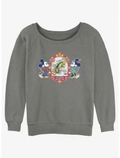 Best Sale ❤️ Disney Mickey Mouse Care About You 👧 Girls Slouchy Sweatshirt 🤩