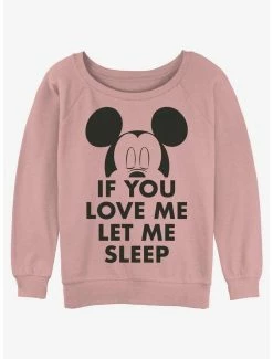 Coupon 🥰 Disney Mickey Mouse Let Me Sleep 👧 Girls Slouchy Sweatshirt ❤️