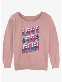 Best deal 😍 Disney Mickey Mouse Love To Run 👧 Girls Slouchy Sweatshirt 🧨