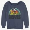Discount ❤️ Disney Mickey Mouse Respect Nature 👧 Girls Slouchy Sweatshirt 🔔