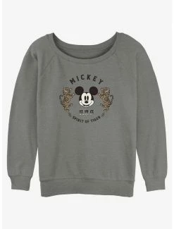 Cheap ⭐ Disney Mickey Mouse Spirit of Tiger 👧 Girls Slouchy Sweatshirt 🎁