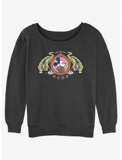 Discount ❤️ Disney Mickey Mouse Tiger King 👧 Girls Slouchy Sweatshirt 😀