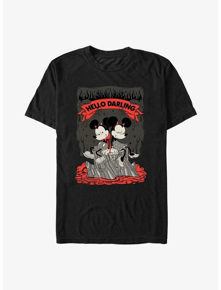Promo ๐คฉ Disney Mickey Mouse Mickey and Minnie Devilish Hello Darling T-Shirt ๐
