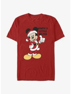 Best Pirce 💯 Disney Mickey Mouse Santa's Little Helper T-Shirt ✔️