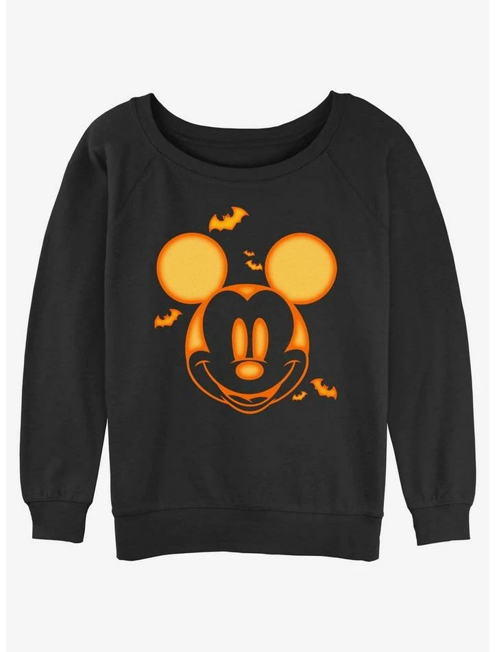 Hot Sale 𧨠Disney Mickey Mouse π¦ Halloween Head π§ Girls Slouchy Sweatshirt π