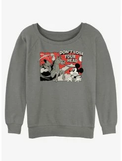 New 🎁 Disney Mickey Mouse Headless Horseman 👧 Girls Slouchy Sweatshirt 🥰