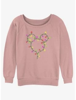 Buy 👍 Disney Mickey Mouse 🎄 Christmas Light Ears 👧 Girls Slouchy Sweatshirt 🛒