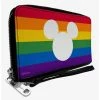 Best reviews of 🔔 Disney Mickey Mouse Pride Ears Icon Rainbow Stripe Zip Around Wallet ✔️
