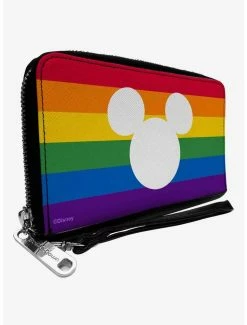 Best reviews of 🔔 Disney Mickey Mouse Pride Ears Icon Rainbow Stripe Zip Around Wallet ✔️
