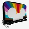 Best Sale 🔔 Disney Mickey Mouse Pride Ears Icon Rays Rainbow Zip Around Wallet 🔥