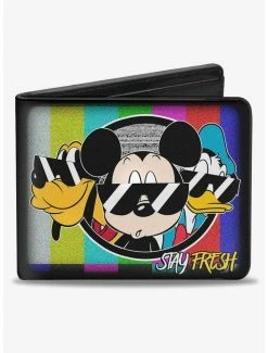 Brand new 💯 Disney Pluto Mickey Mouse Donald Duck Stay Fresh Group Bifold Wallet 🛒