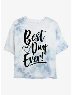 Wholesale 🛒 Disney Mickey Mouse Best Day Ever Tie-Dye 👧 Girls Crop T-Shirt 😍