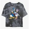 Hot Sale 🛒 Disney Mickey Mouse Big Donald & Daisy Tie-Dye 👧 Girls Crop T-Shirt 🌟