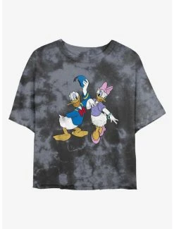 Hot Sale 🛒 Disney Mickey Mouse Big Donald & Daisy Tie-Dye 👧 Girls Crop T-Shirt 🌟