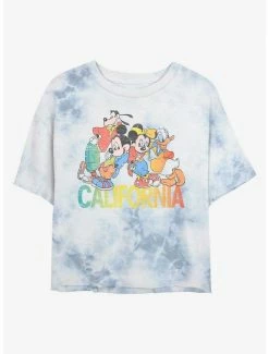 Flash Sale 🧨 Disney Mickey Mouse Cali Group Tie-Dye 👧 Girls Crop T-Shirt ✨