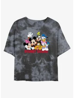 Promo 🤩 Disney Mickey Mouse Disney Squad Tie-Dye 👧 Girls Crop T-Shirt 🎉