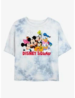 Cheapest ❤️ Disney Mickey Mouse Disney Squad Tie-Dye 👧 Girls Crop T-Shirt ✨