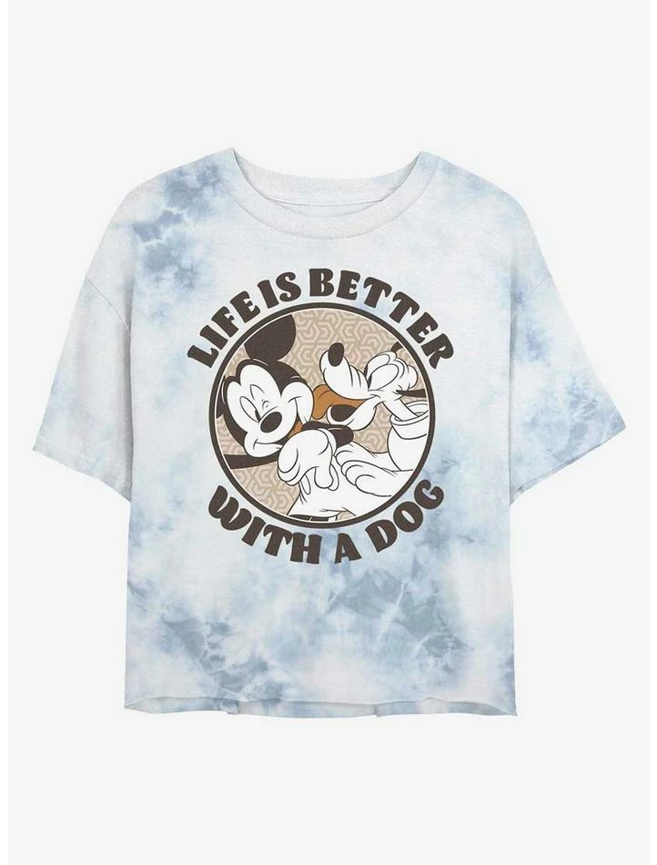 Best deal π Disney Mickey Mouse πΆ Dog Life Tie-Dye π§ Girls Crop T-Shirt π