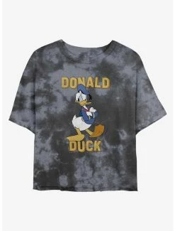New 😉 Disney Mickey Mouse Donald Duck Tie-Dye 👧 Girls Crop T-Shirt 🔔