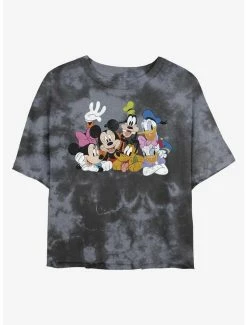 Best deal 👏 Disney Mickey Mouse All The Friends Tie-Dye 👧 Girls Crop T-Shirt 🎁