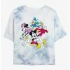 Discount 😉 Disney Mickey Mouse Fun Run Tie-Dye 👧 Girls Crop T-Shirt 🛒