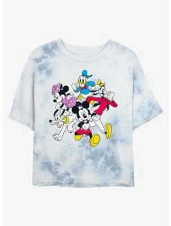 Discount 😉 Disney Mickey Mouse Fun Run Tie-Dye 👧 Girls Crop T-Shirt 🛒