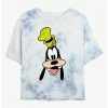 Flash Sale ✔️ Disney Mickey Mouse Goofy Big Face Tie-Dye 👧 Girls Crop T-Shirt 🤩
