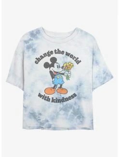 Best Sale 🥰 Disney Mickey Mouse Kindness Tie-Dye 👧 Girls Crop T-Shirt ⭐