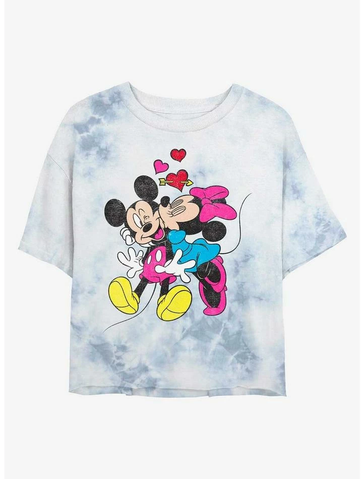 Top 10 β¨ Disney Mickey Mouse Loves and Kisses Tie-Dye π§ Girls Crop T-Shirt π§¨