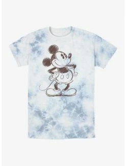 New 👍 Disney Mickey Mouse Sketchy Mickey Tie-Dye T-Shirt 🔥