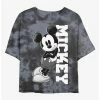 Best Pirce ⭐ Disney Mickey Mouse Mickey Lean Tie-Dye 👧 Girls Crop T-Shirt 🥰
