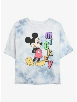 Brand new ✔️ Disney Mickey Mouse Mickey Name Tie-Dye 👧 Girls Crop T-Shirt 🎁